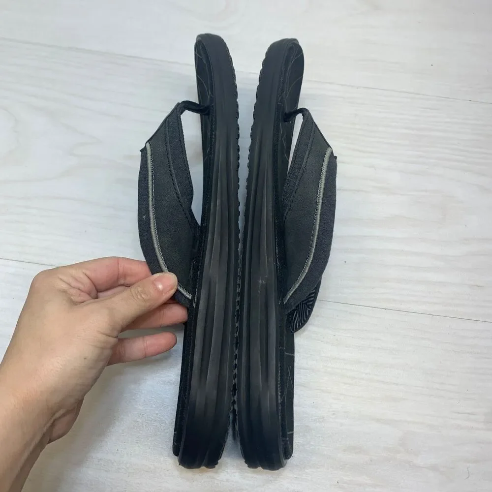 Hey Dude Sami Free Flip Flop Sandals Black Grey Cushioned Men's Size‎ 12